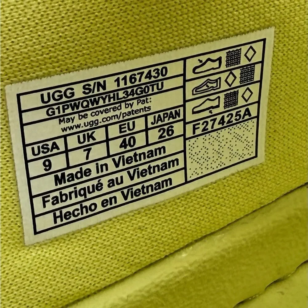 NWT UGG  GoldenGlow Lemon Sandals Size 9/260mm